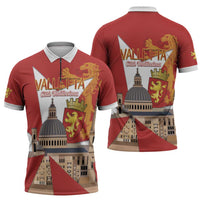 Valletta Malta Zipper Polo Shirt Maltese Cross Citta Umilissima - Wonder Print Shop