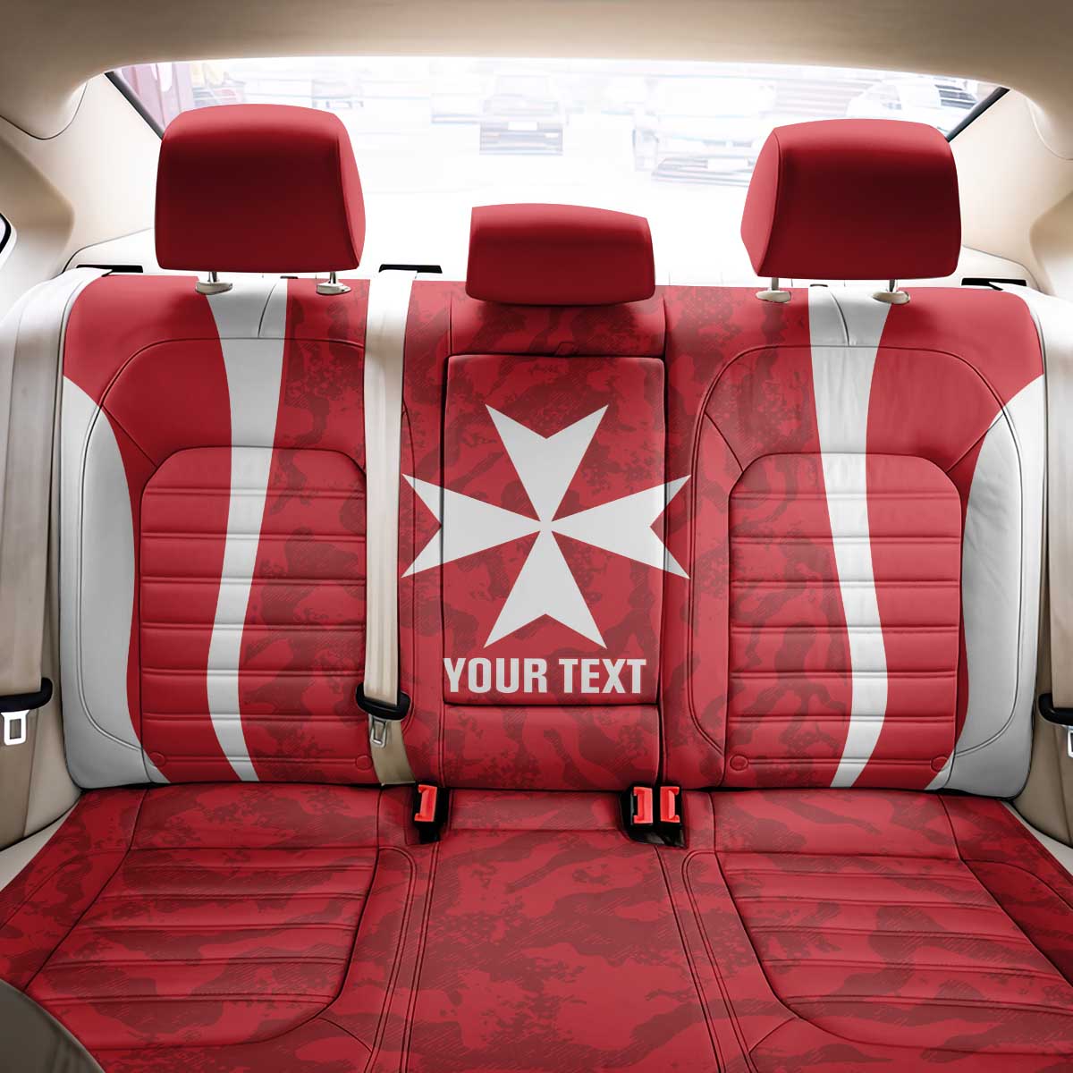 Malta Football Custom Back Car Seat Cover Come One Reds - Wonder Print Shop