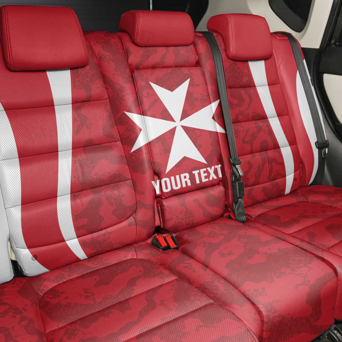 Malta Football Custom Back Car Seat Cover Come One Reds - Wonder Print Shop