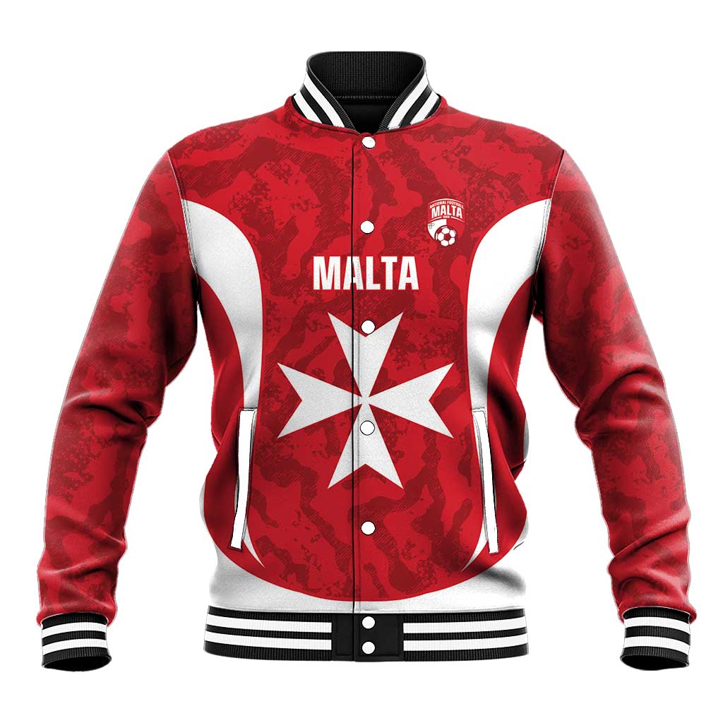 Malta Football Custom Baseball Jacket Come One Reds - Wonder Print Shop