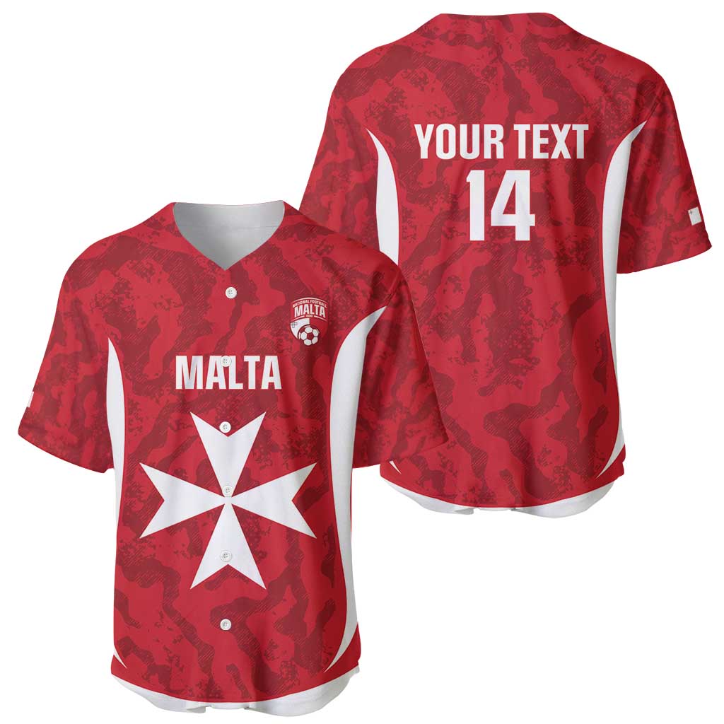 Malta Football Custom Baseball Jersey Come One Reds - Wonder Print Shop