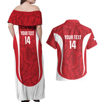 Malta Football Custom Couples Matching Off Shoulder Maxi Dress and Hawaiian Shirt Come One Reds - Wonder Print Shop