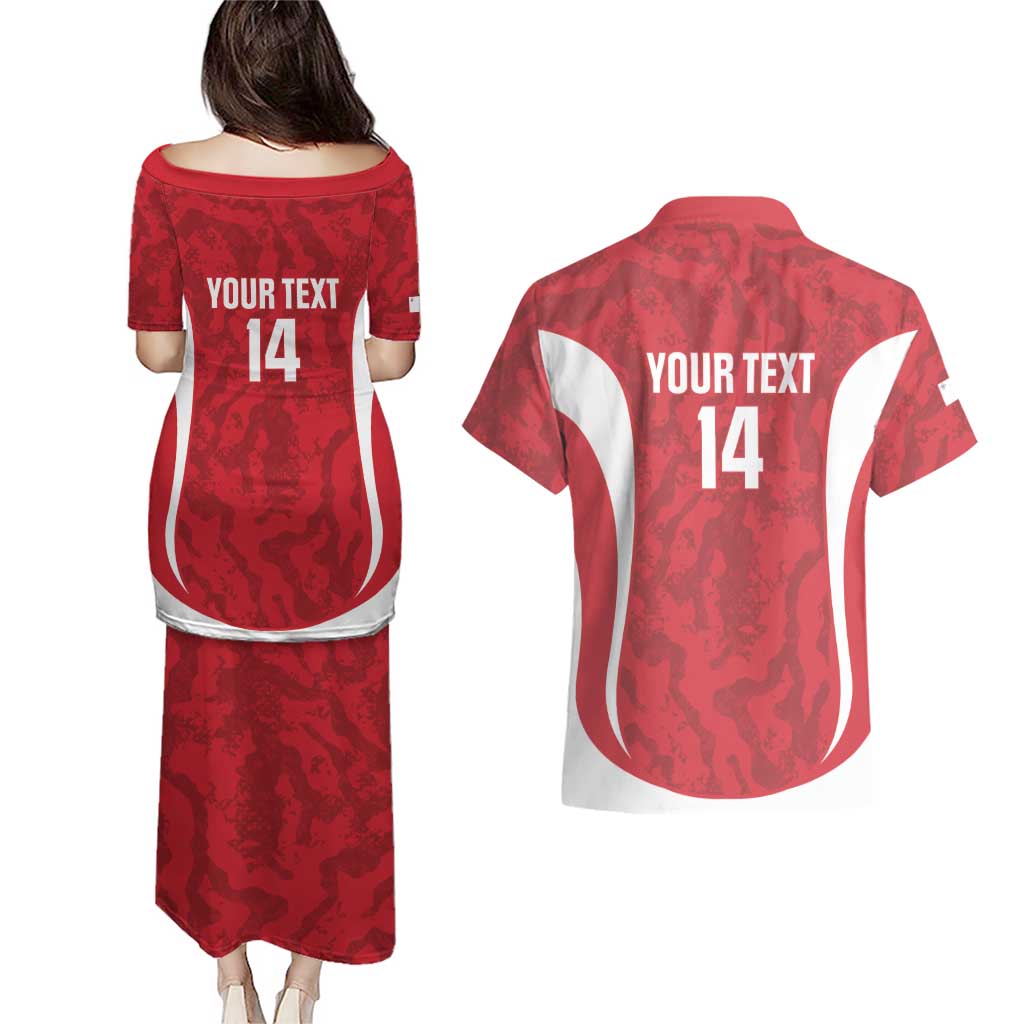 Malta Football Custom Couples Matching Puletasi and Hawaiian Shirt Come One Reds - Wonder Print Shop