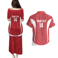 Malta Football Custom Couples Matching Puletasi and Hawaiian Shirt Come One Reds - Wonder Print Shop