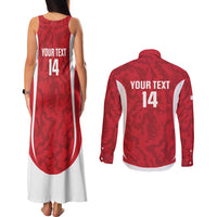 Malta Football Custom Couples Matching Tank Maxi Dress and Long Sleeve Button Shirt Come One Reds - Wonder Print Shop
