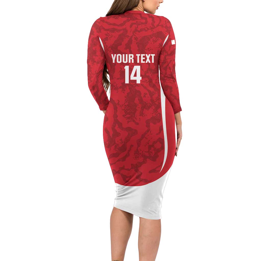 Malta Football Custom Family Matching Long Sleeve Bodycon Dress and Hawaiian Shirt Come One Reds - Wonder Print Shop