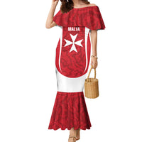 Malta Football Custom Family Matching Mermaid Dress and Hawaiian Shirt Come One Reds - Wonder Print Shop