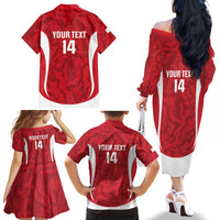 Malta Football Custom Family Matching Off The Shoulder Long Sleeve Dress and Hawaiian Shirt Come One Reds - Wonder Print Shop
