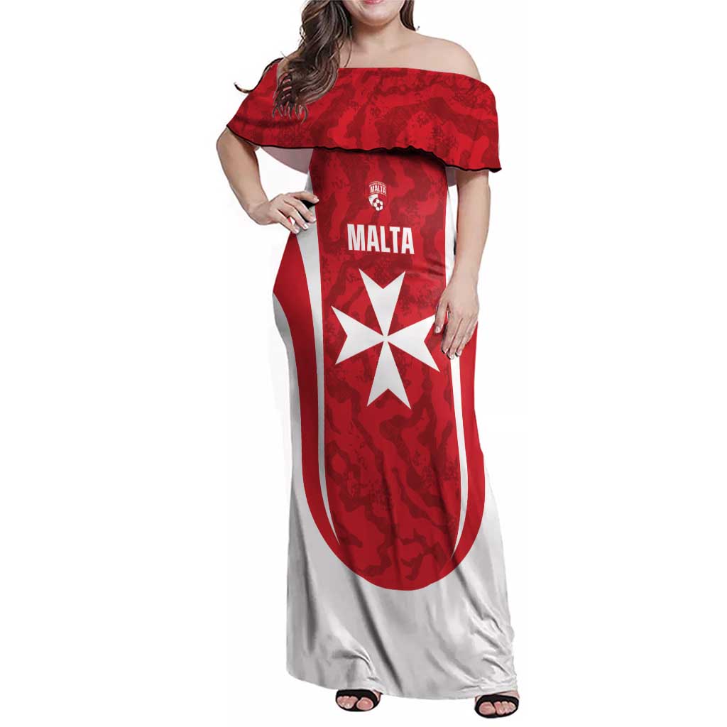 Malta Football Custom Family Matching Off Shoulder Maxi Dress and Hawaiian Shirt Come One Reds - Wonder Print Shop