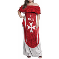 Malta Football Custom Family Matching Off Shoulder Maxi Dress and Hawaiian Shirt Come One Reds - Wonder Print Shop