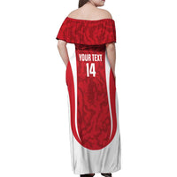 Malta Football Custom Family Matching Off Shoulder Maxi Dress and Hawaiian Shirt Come One Reds - Wonder Print Shop