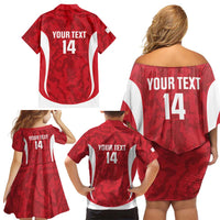 Malta Football Custom Family Matching Off Shoulder Short Dress and Hawaiian Shirt Come One Reds - Wonder Print Shop