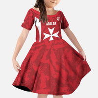 Malta Football Custom Family Matching Short Sleeve Bodycon Dress and Hawaiian Shirt Come One Reds - Wonder Print Shop