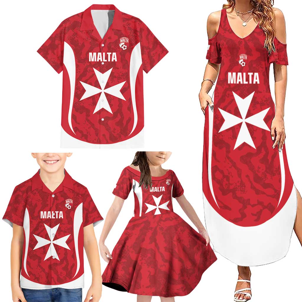 Malta Football Custom Family Matching Summer Maxi Dress and Hawaiian Shirt Come One Reds - Wonder Print Shop