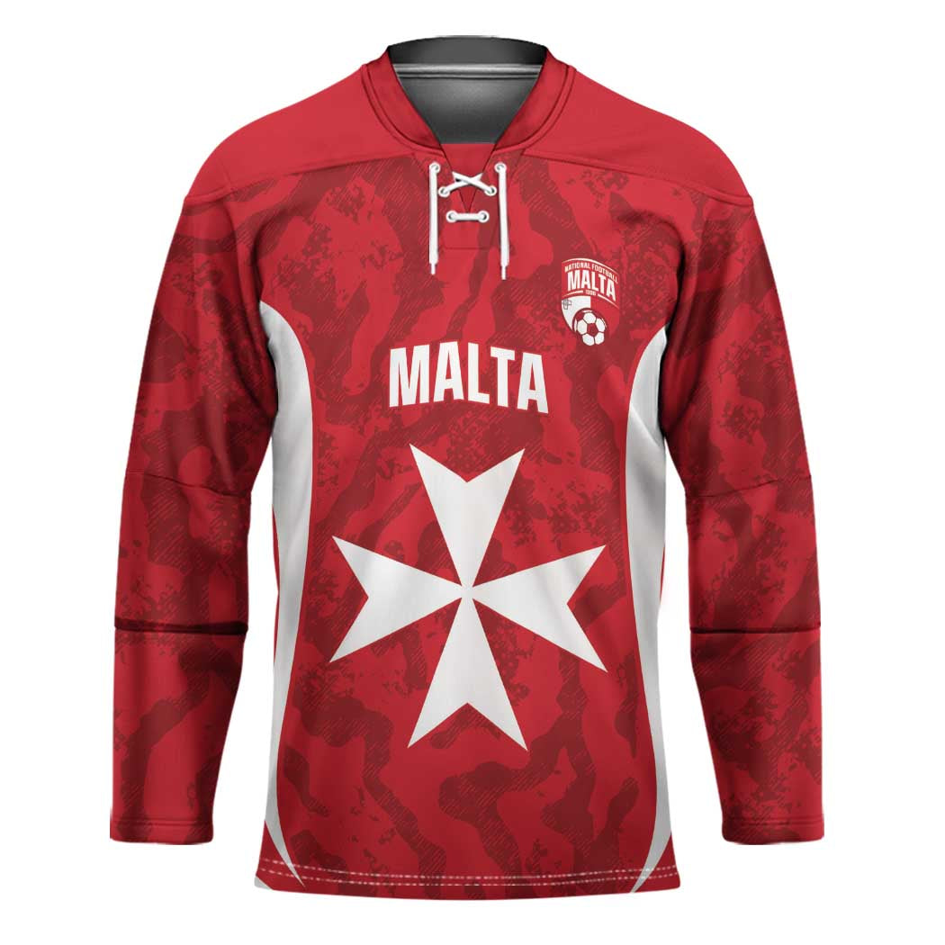 Malta Football Custom Hockey Jersey Come One Reds - Wonder Print Shop