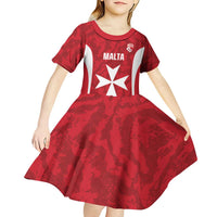 Malta Football Custom Kid Short Sleeve Dress Come One Reds - Wonder Print Shop