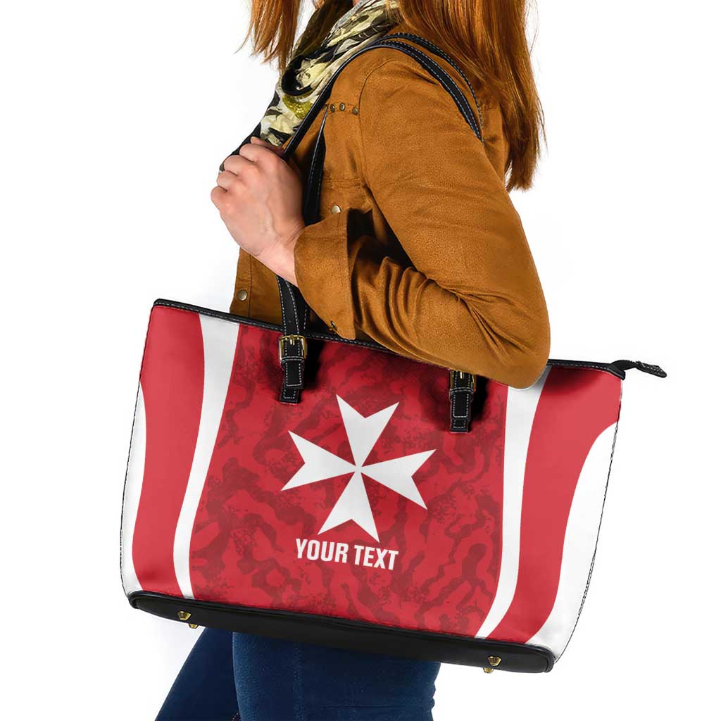 Malta Football Custom Leather Tote Bag Come One Reds - Wonder Print Shop