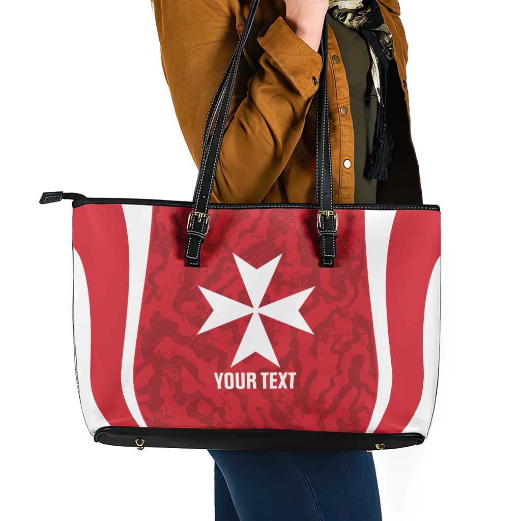 Malta Football Custom Leather Tote Bag Come One Reds - Wonder Print Shop