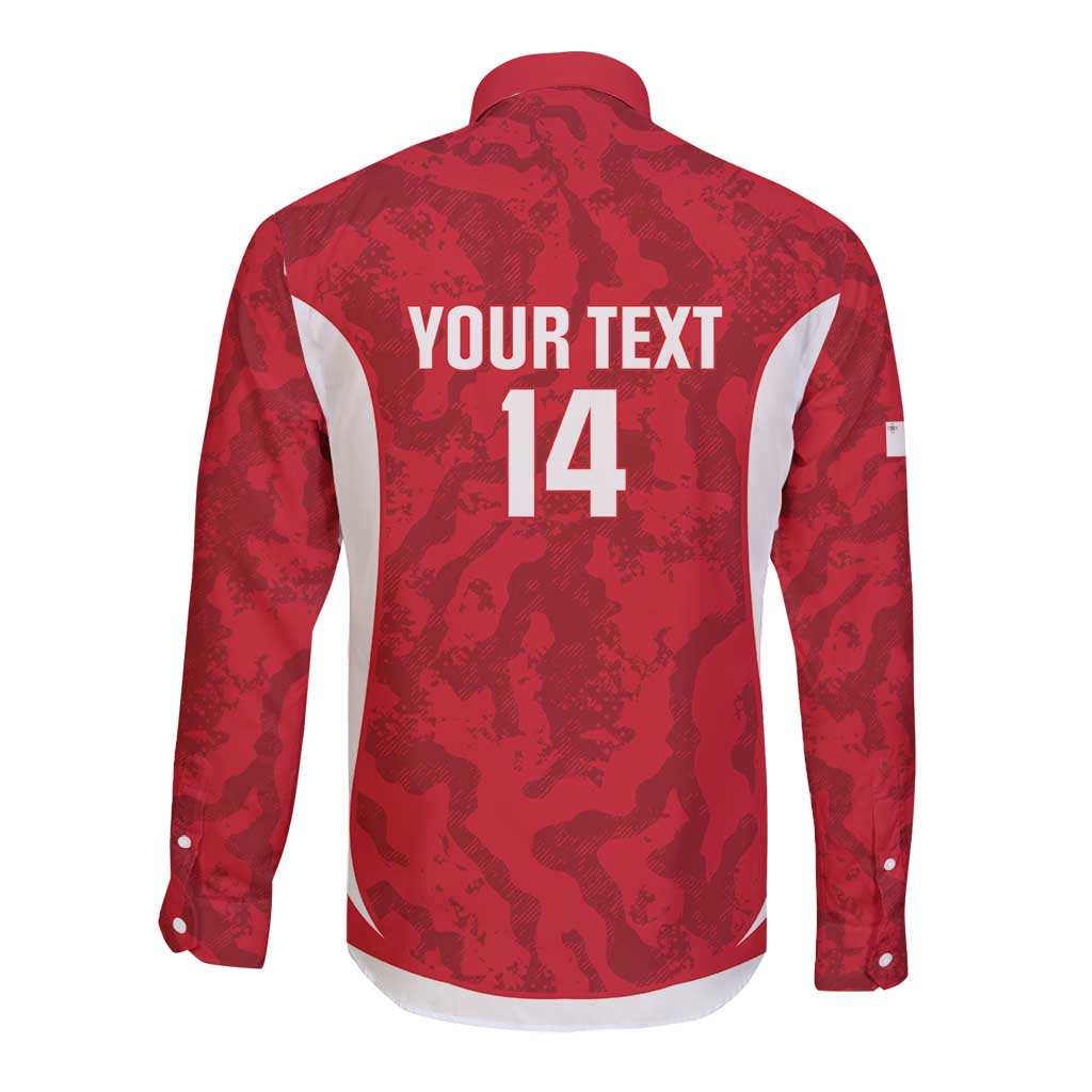 Malta Football Custom Long Sleeve Button Shirt Come One Reds - Wonder Print Shop