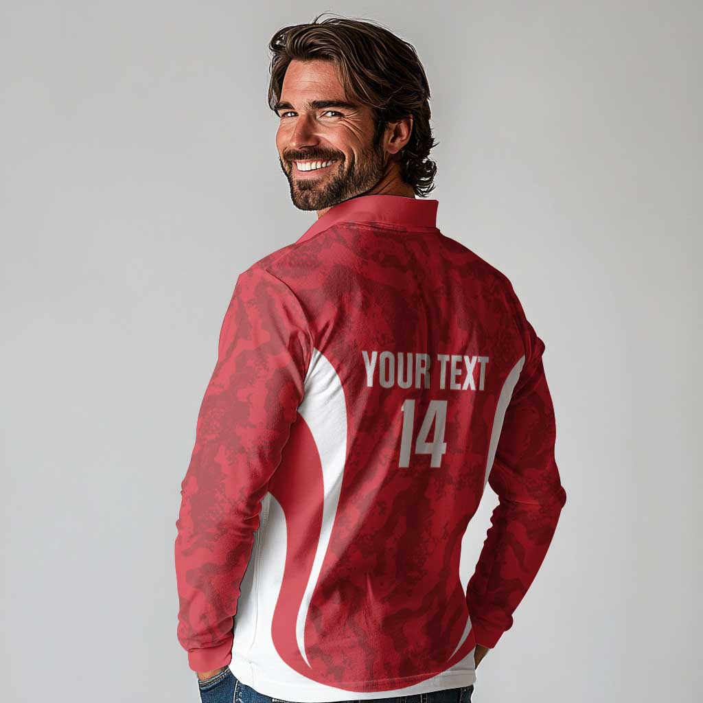 Malta Football Custom Long Sleeve Polo Shirt Come One Reds - Wonder Print Shop