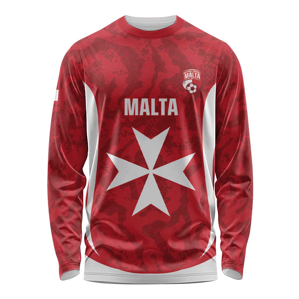 Malta Football Custom Long Sleeve Shirt Come One Reds - Wonder Print Shop