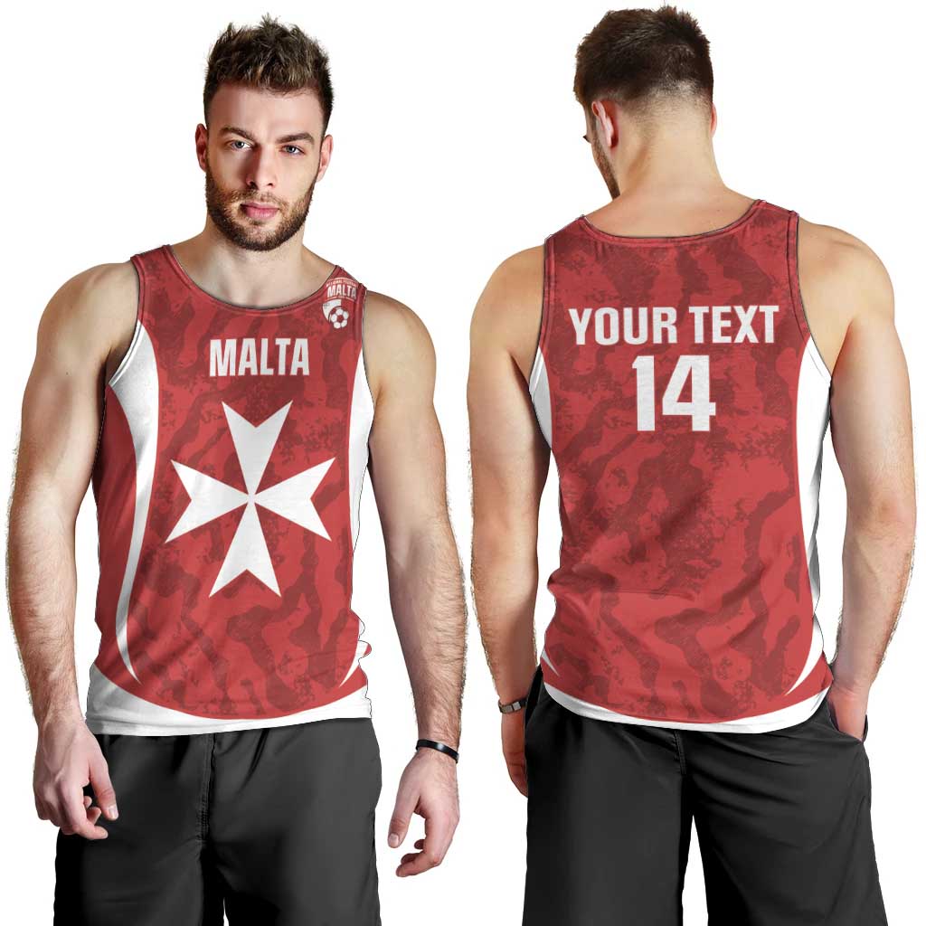 Malta Football Custom Men Tank Top Come One Reds - Wonder Print Shop
