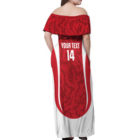 Malta Football Custom Off Shoulder Maxi Dress Come One Reds - Wonder Print Shop