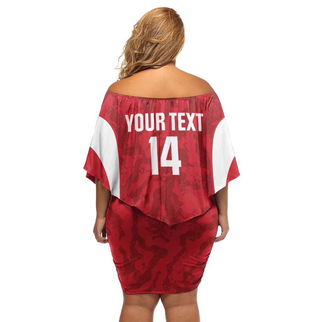 Malta Football Custom Off Shoulder Short Dress Come One Reds - Wonder Print Shop
