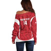 Malta Football Custom Off Shoulder Sweater Come One Reds - Wonder Print Shop