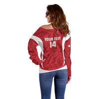 Malta Football Custom Off Shoulder Sweater Come One Reds - Wonder Print Shop
