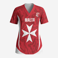 Malta Football Custom Scrub Top Come One Reds - Wonder Print Shop