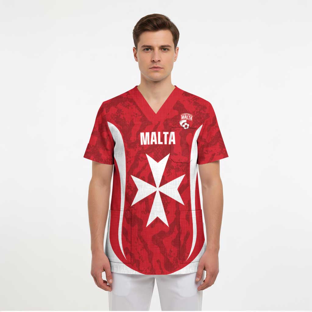 Malta Football Custom Scrub Top Come One Reds - Wonder Print Shop