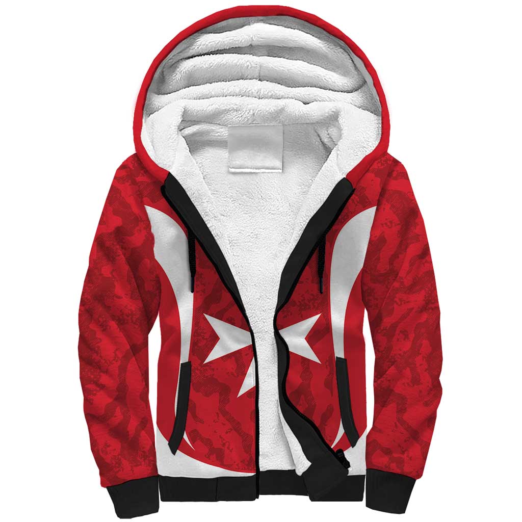 Malta Football Custom Sherpa Hoodie Come One Reds - Wonder Print Shop