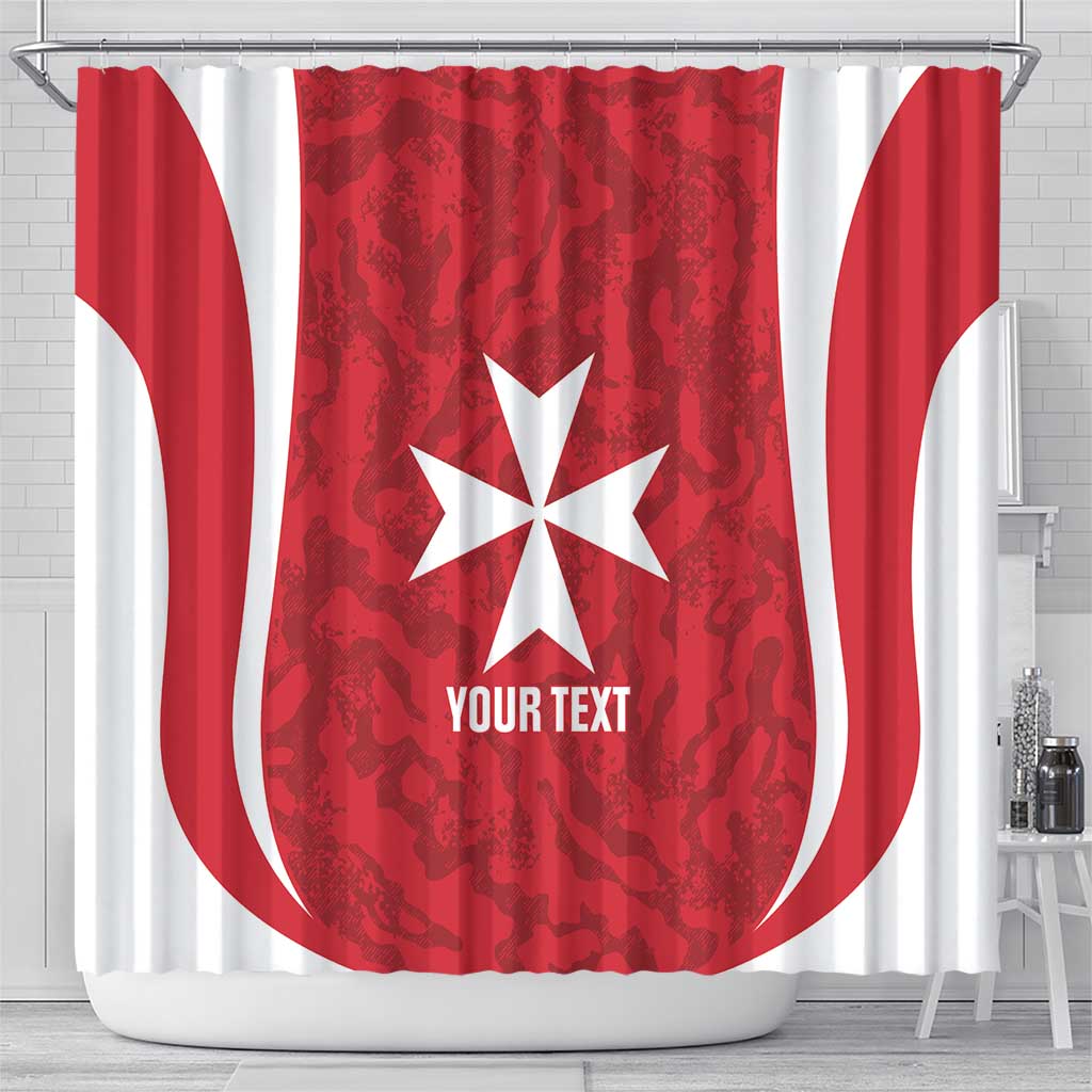 Malta Football Custom Shower Curtain Come One Reds - Wonder Print Shop
