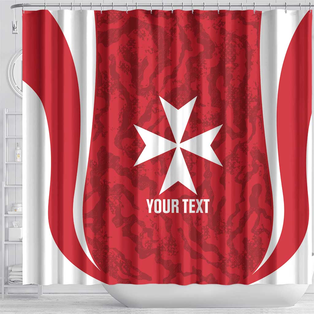 Malta Football Custom Shower Curtain Come One Reds - Wonder Print Shop