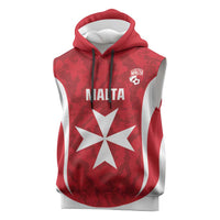 Malta Football Custom Sleeveless Hoodie Come One Reds - Wonder Print Shop