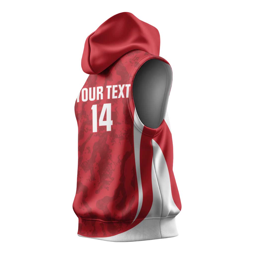 Malta Football Custom Sleeveless Hoodie Come One Reds - Wonder Print Shop