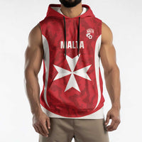 Malta Football Custom Sleeveless Hoodie Come One Reds - Wonder Print Shop