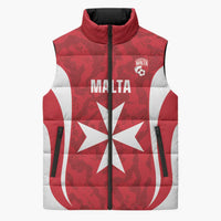 Malta Football Custom Sleeveless Puffer Jacket Come One Reds - Wonder Print Shop