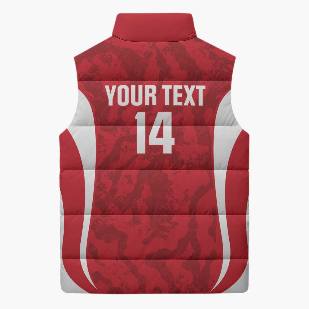 Malta Football Custom Sleeveless Puffer Jacket Come One Reds - Wonder Print Shop