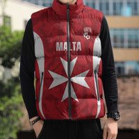 Malta Football Custom Sleeveless Puffer Jacket Come One Reds - Wonder Print Shop