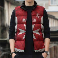 Malta Football Custom Sleeveless Puffer Jacket Come One Reds - Wonder Print Shop