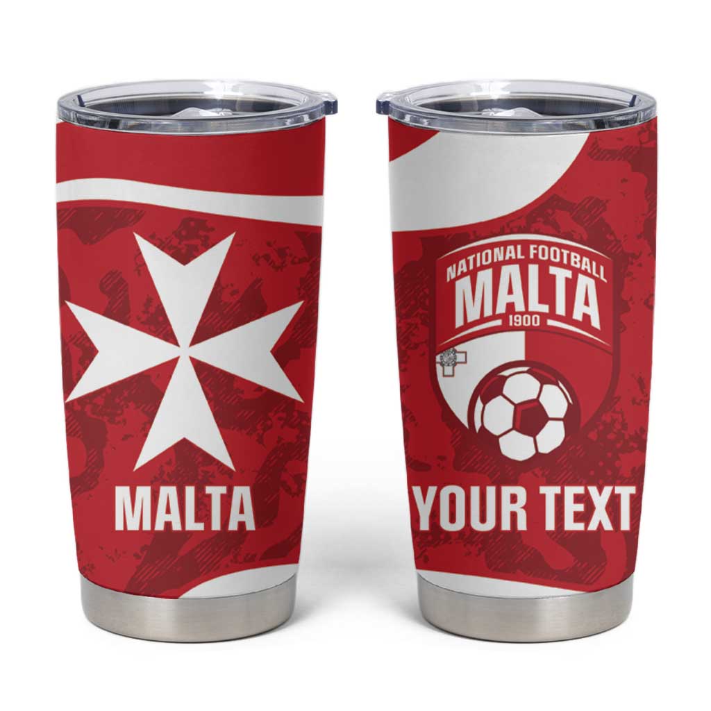 Malta Football Custom Tumbler Cup Come One Reds - Wonder Print Shop