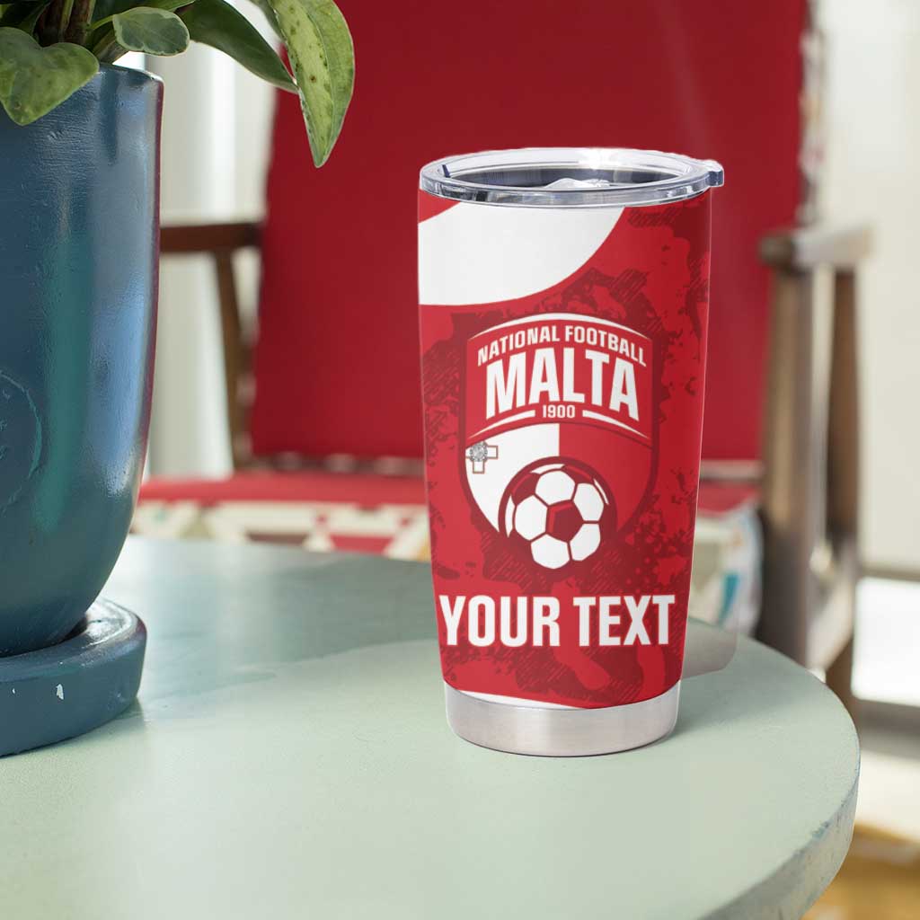 Malta Football Custom Tumbler Cup Come One Reds - Wonder Print Shop