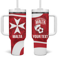 Malta Football Custom Tumbler With Handle Come One Reds - Wonder Print Shop