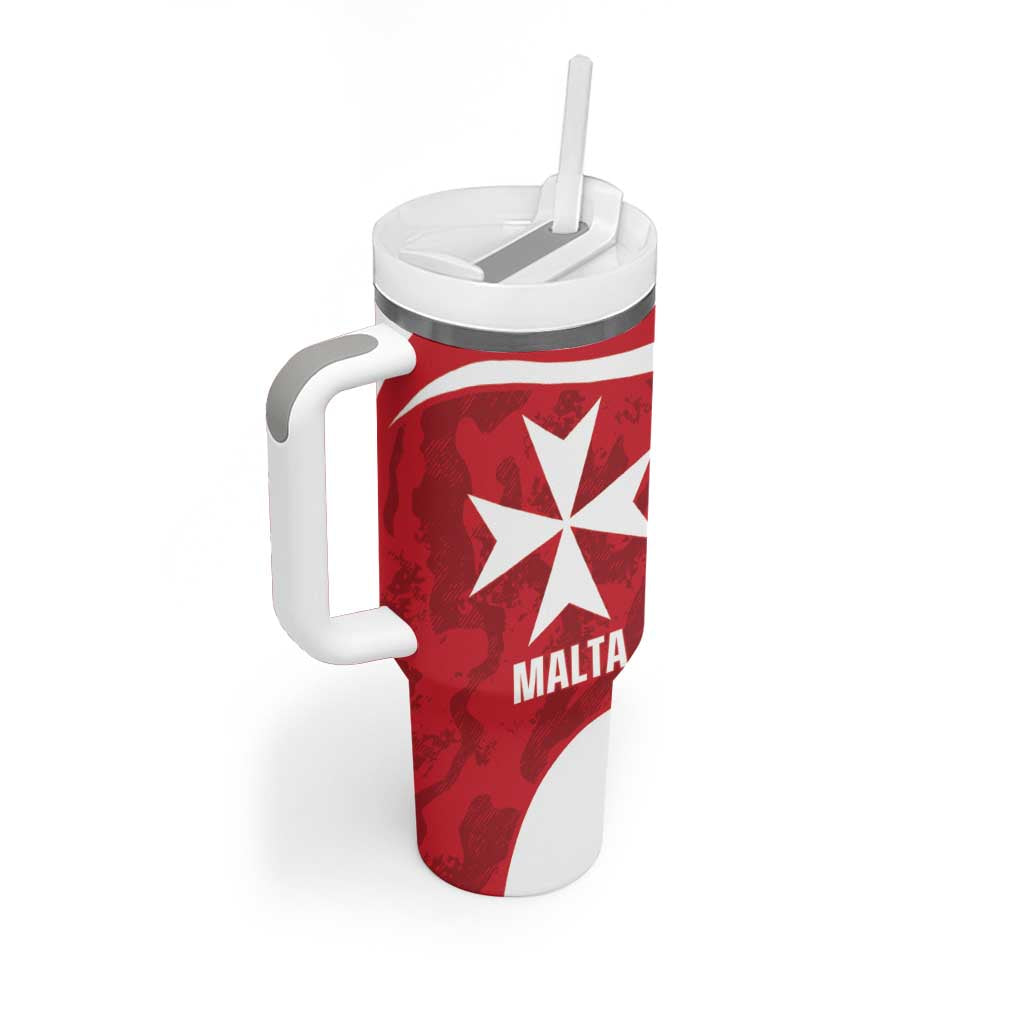 Malta Football Custom Tumbler With Handle Come One Reds - Wonder Print Shop