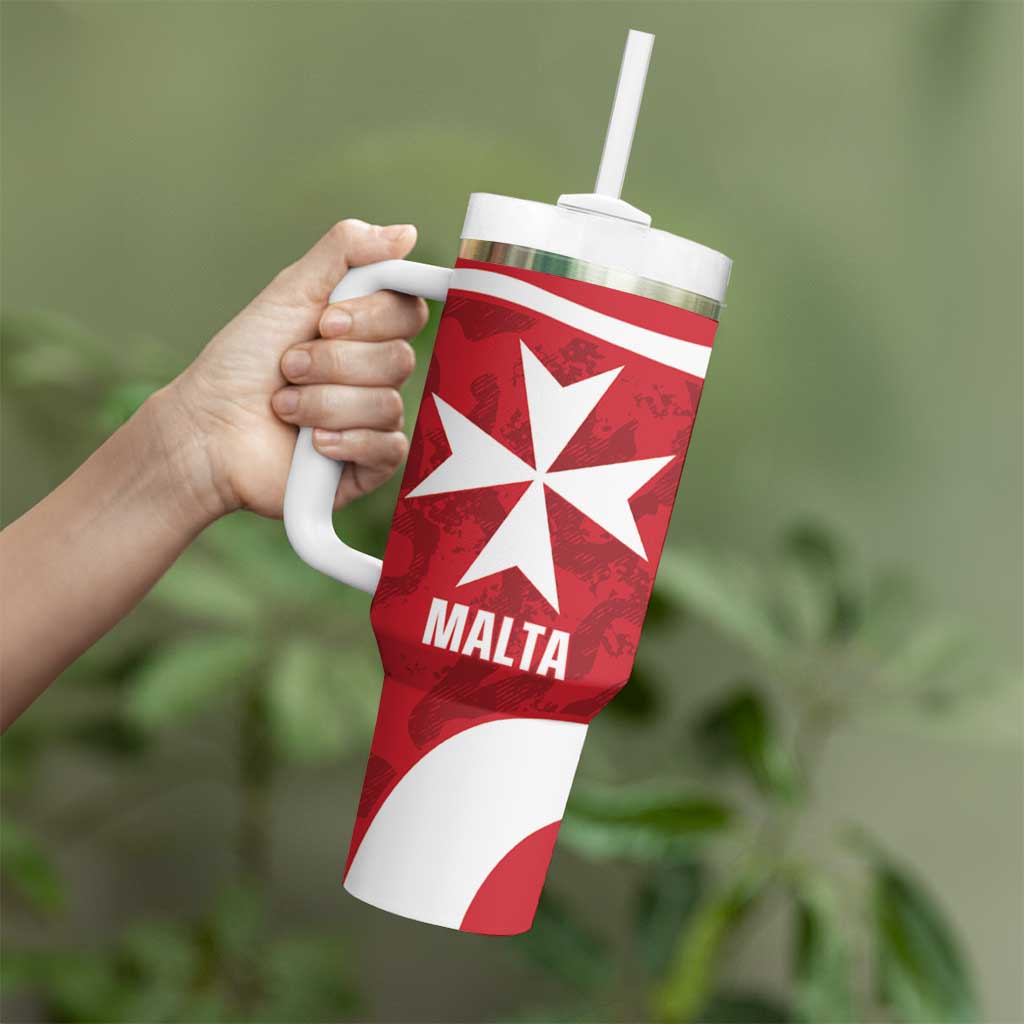 Malta Football Custom Tumbler With Handle Come One Reds - Wonder Print Shop