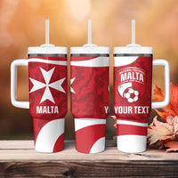 Malta Football Custom Tumbler With Handle Come One Reds - Wonder Print Shop