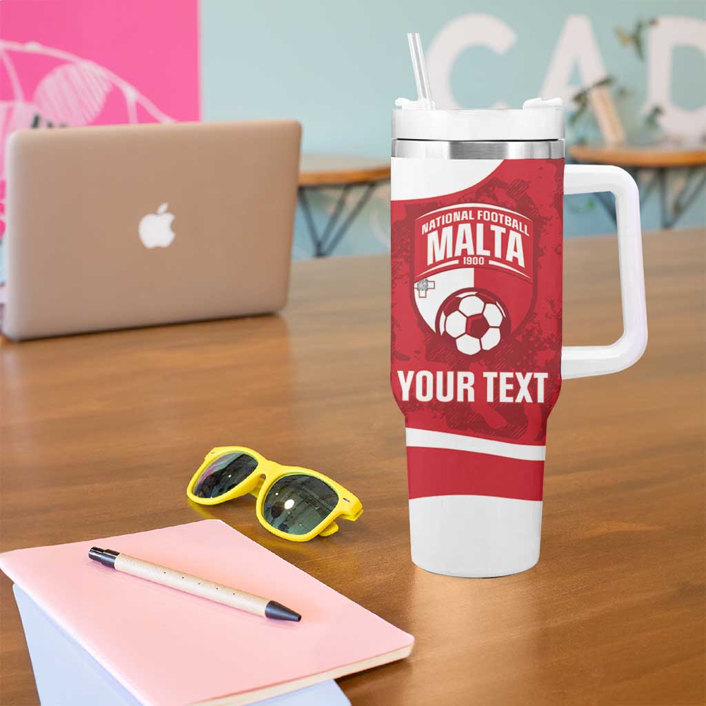 Malta Football Custom Tumbler With Handle Come One Reds - Wonder Print Shop
