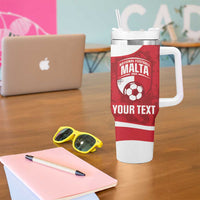 Malta Football Custom Tumbler With Handle Come One Reds - Wonder Print Shop